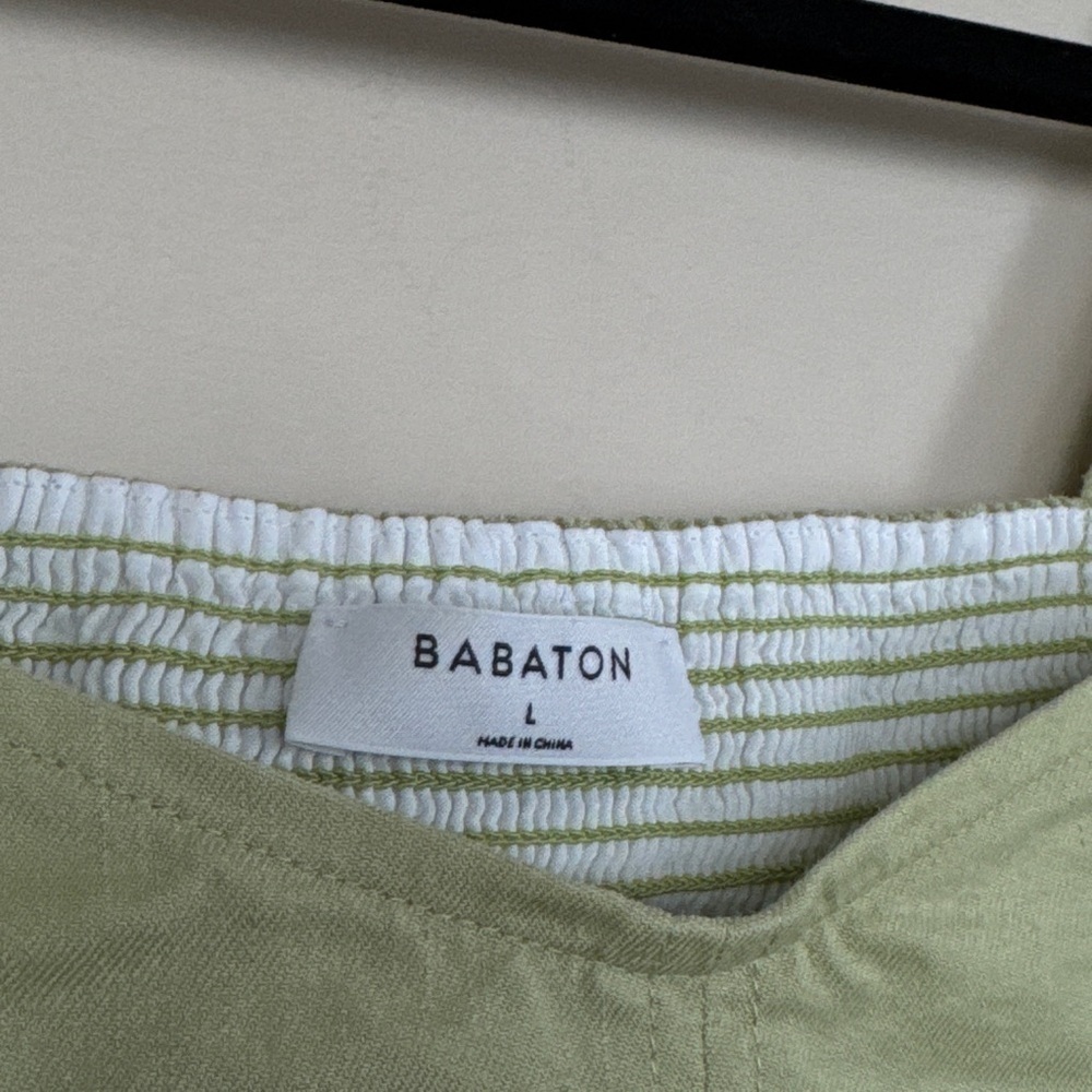 Babaton - Hadwyn Blouse. Cropped puff-sleeve blouse in Pistachio green. Large - Picture 5 of 10